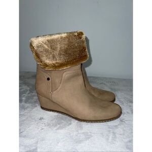 Women’s Franco Sarto Brown Leather Fur Lined Boots 9.5
